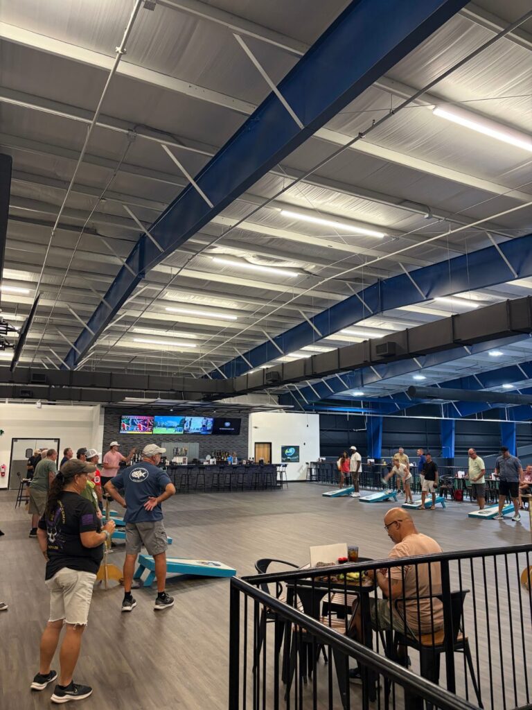 Cornhole tournament night at Pin Point in Little River SC